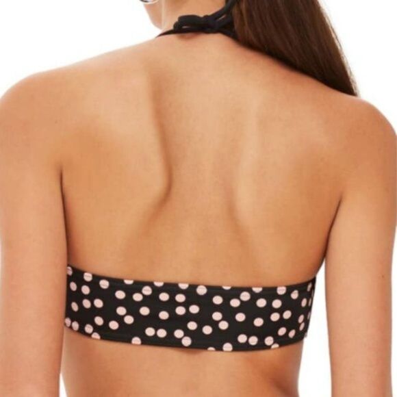 TOPSHOP Spot Bandeau Bikini Top In Black - Picture 2 of 7